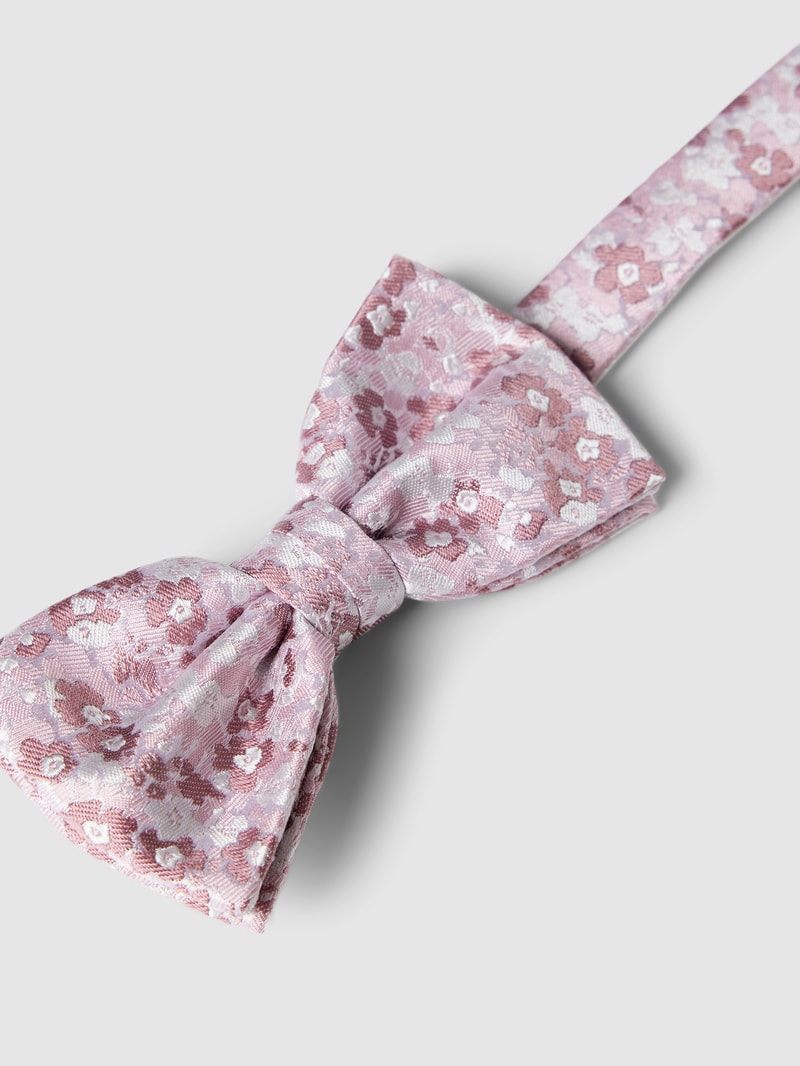 Fliege und Einstecktuch im Set mit Allover-Muster in pink