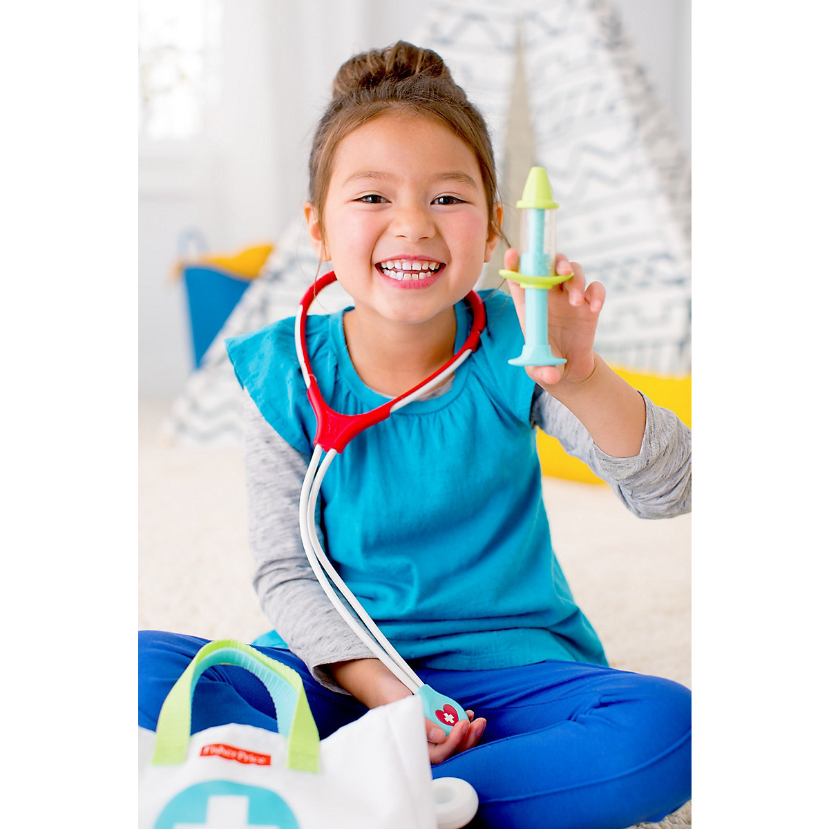 Fisher-Price Arzttasche (7 Teile), Kinder-Spielzeug, Kinder Arztkoffer