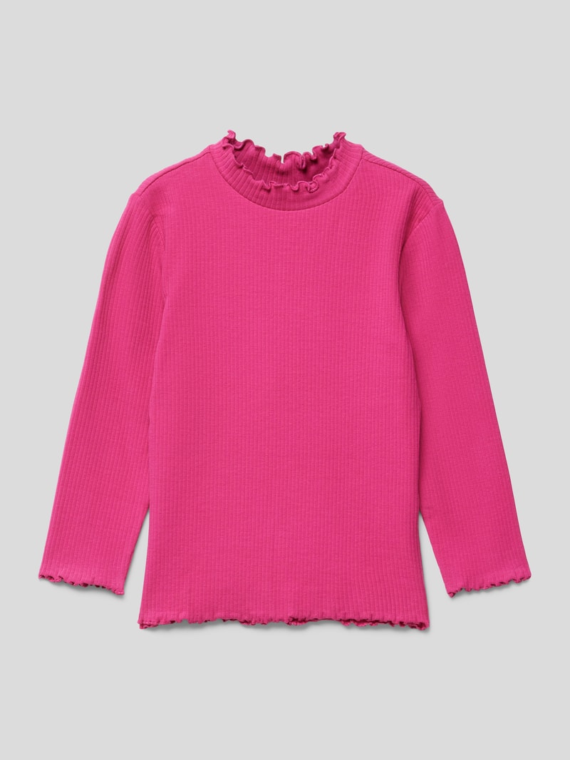 Longsleeve mit Muschelsaum in pink