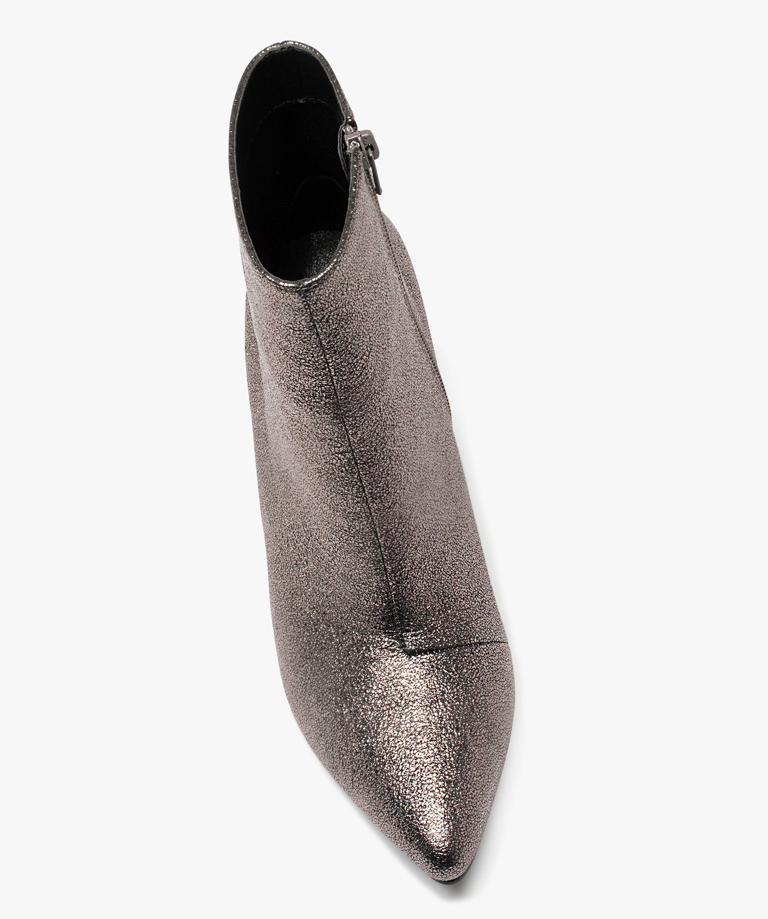 Boots femme à talon en matière métallisée metallise | GEMO