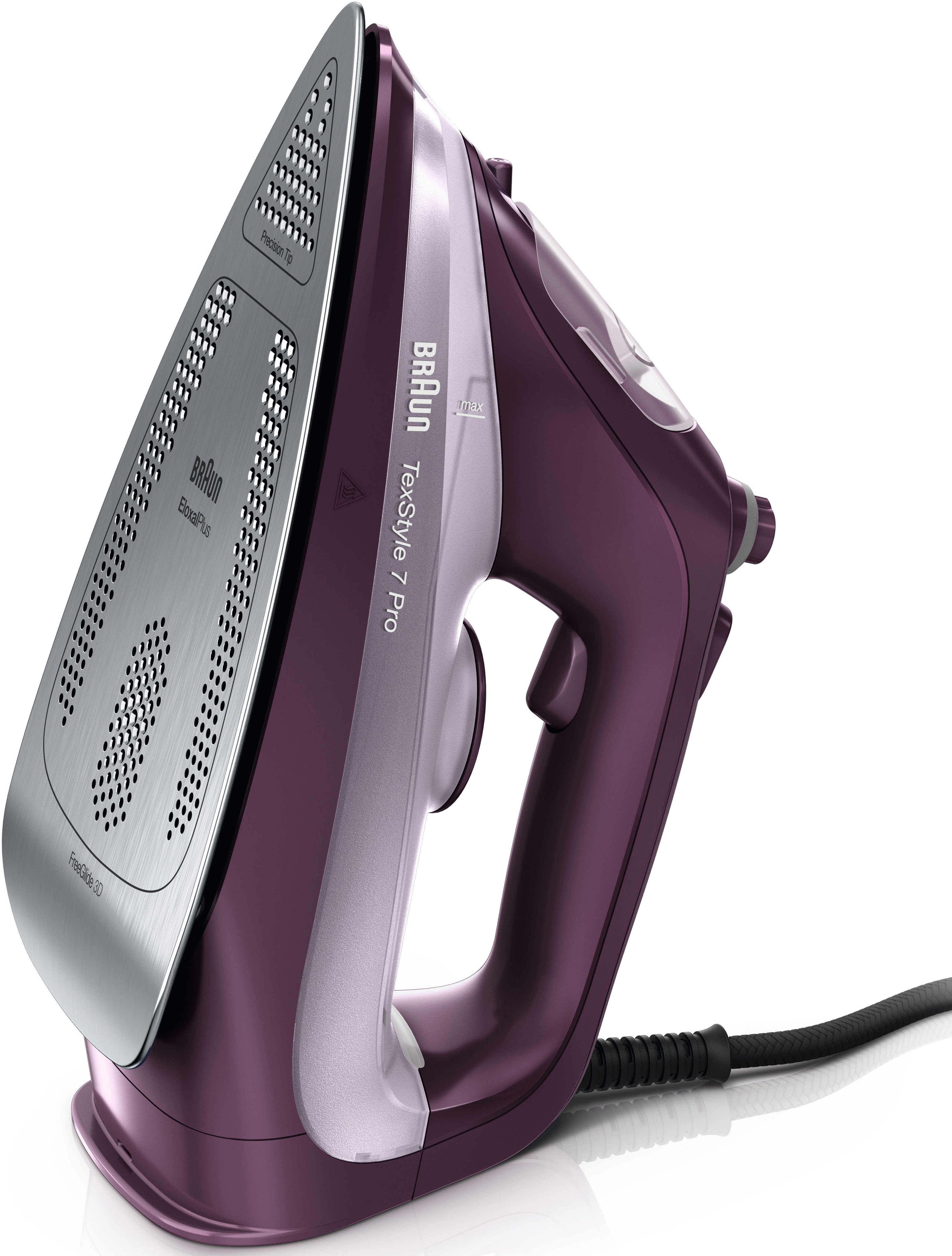 Braun Dampfbügeleisen TexStyle 7 Pro SI 7181 VI, 3100 W, mit FreeGlide 3D Bügelsohle, Violett
