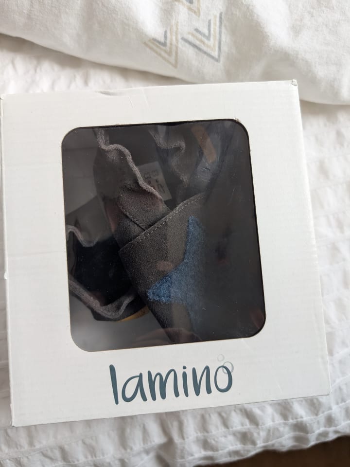 lamino Leder-Krabbelschuhe in Anthrazit günstig kaufen 24/25
