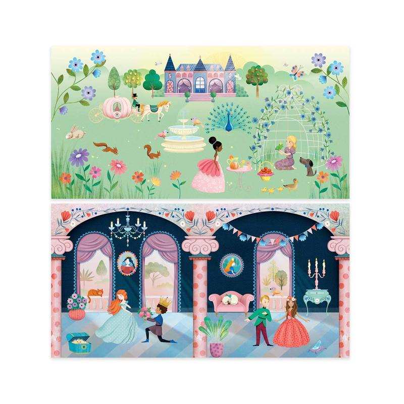 Histoires de stickers repositionnables La vie au château Djeco