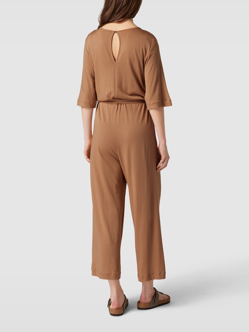 Jumpsuit mit V-Ausschnitt Modell 'NAILAA' in mittelbraun