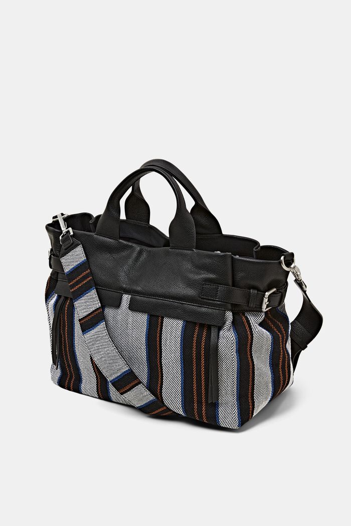 Gestreifte Ledertasche