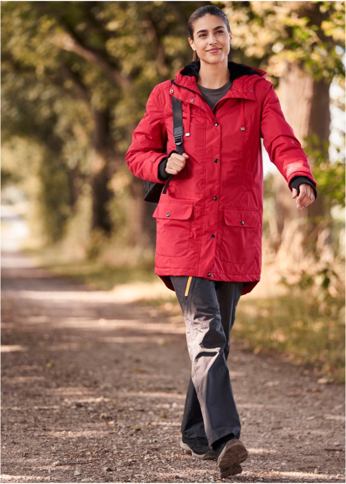 Funktions-Outdoorparka mit Fellimitat