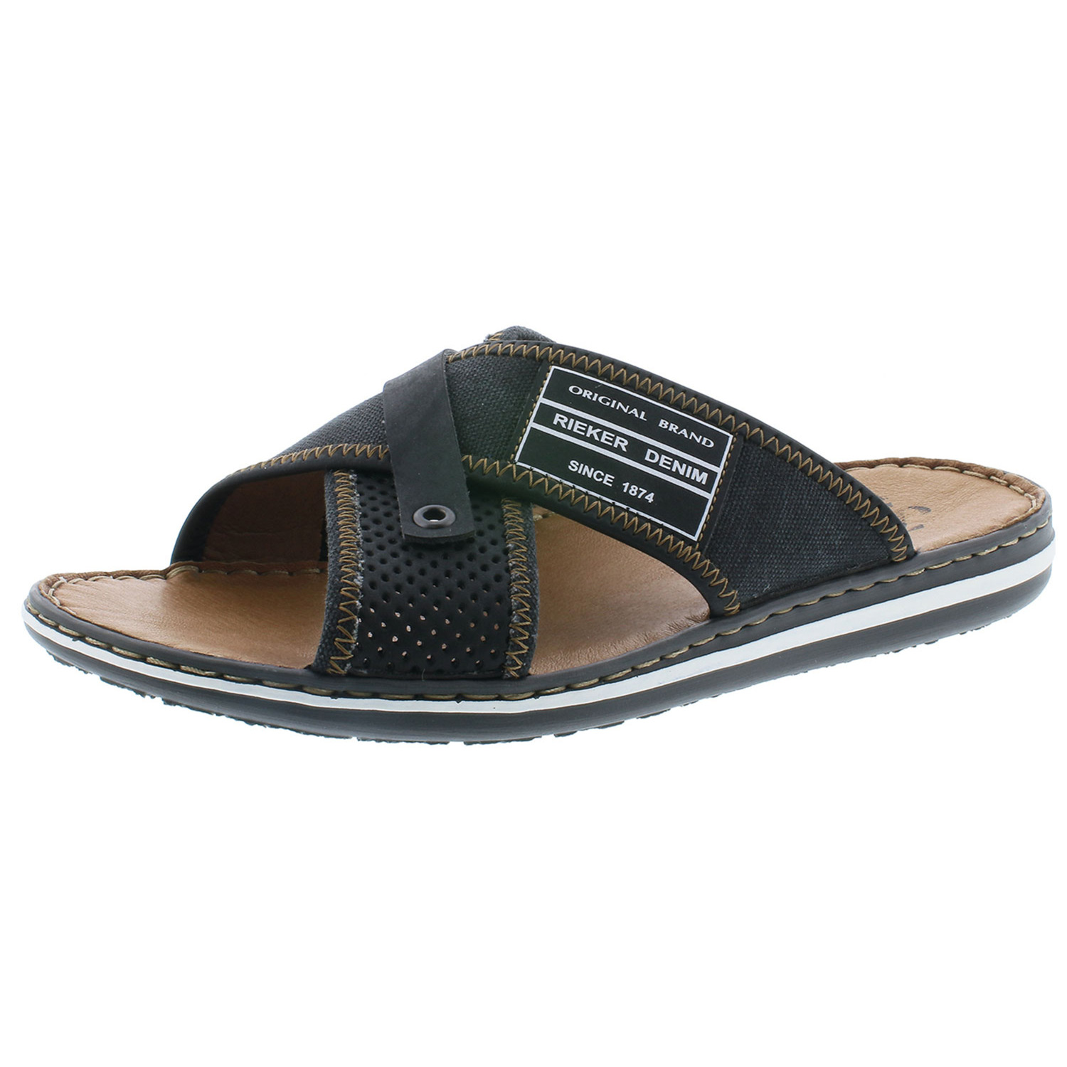 Rieker 21064, Pantoletten, Herren, Schwarz (Schwarz/Anthrazit)