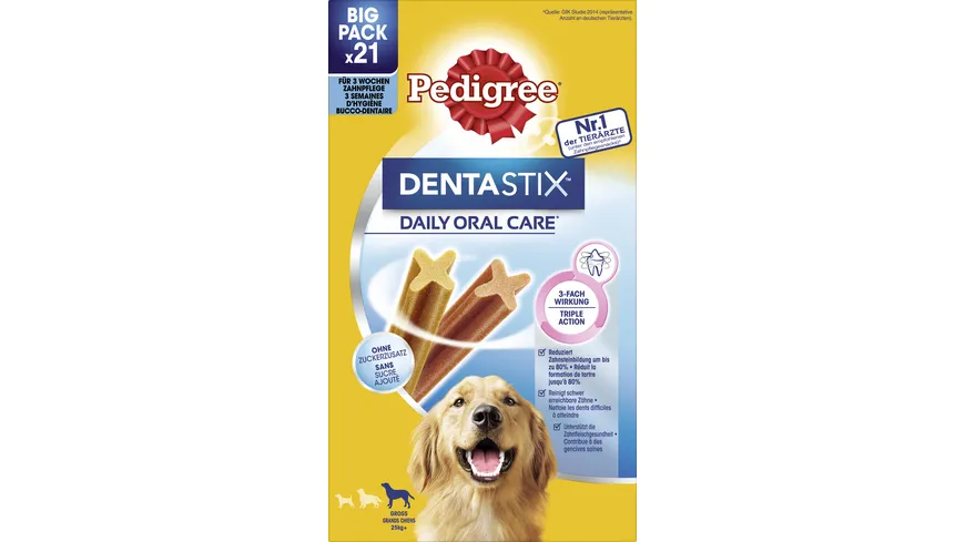 PEDIGREE® DENTASTIX™ Daily Oral Care Karton Multipack Big Pack Gross 25kg+ 3x7 Stück 810 g