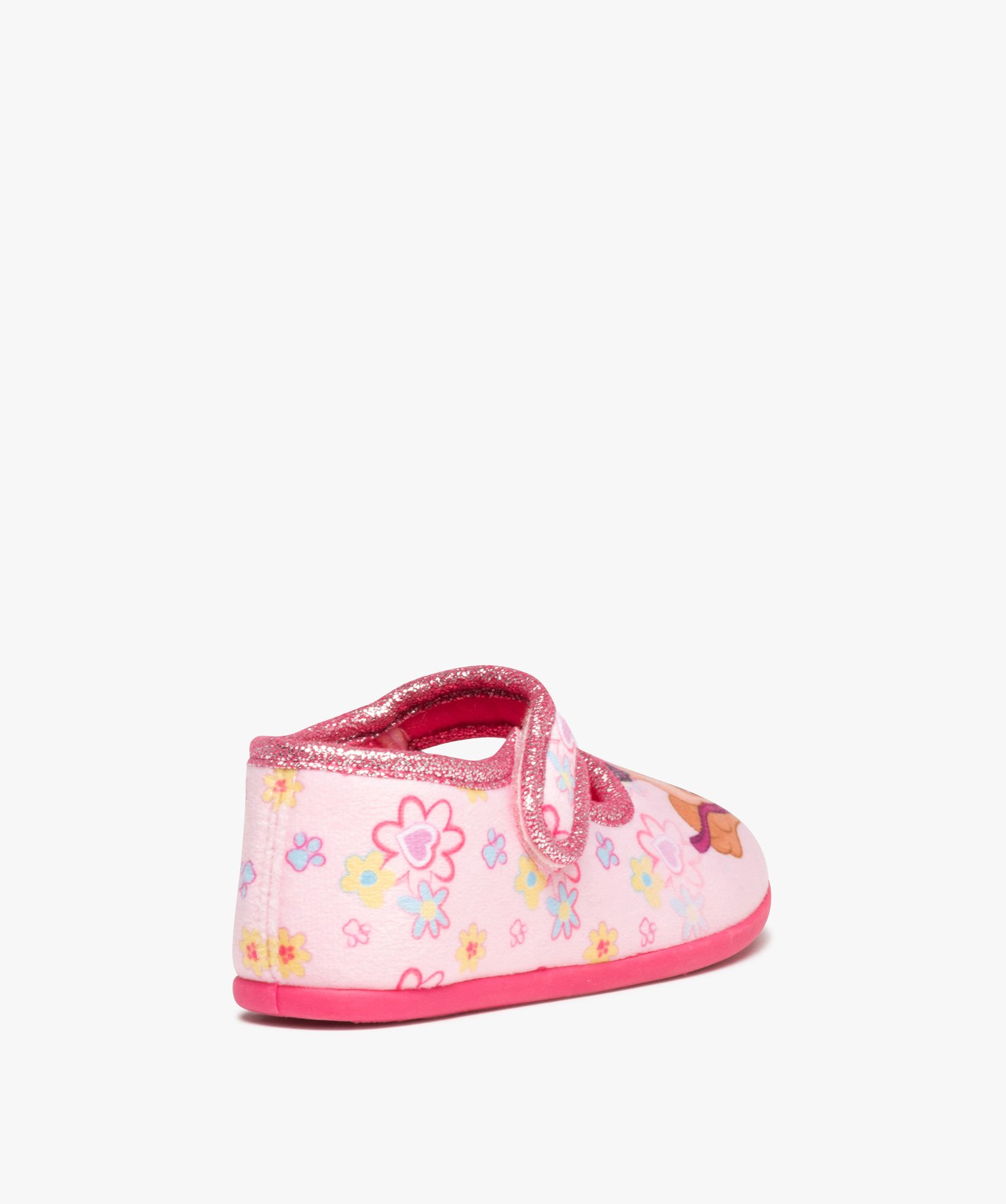 Chaussons fille forme ballerine à scratch - Pat patrouille rose | GEMO