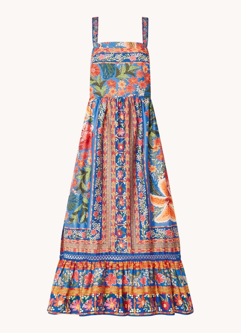 Vestido midi Farm Rio con estampado y detalle de lazo