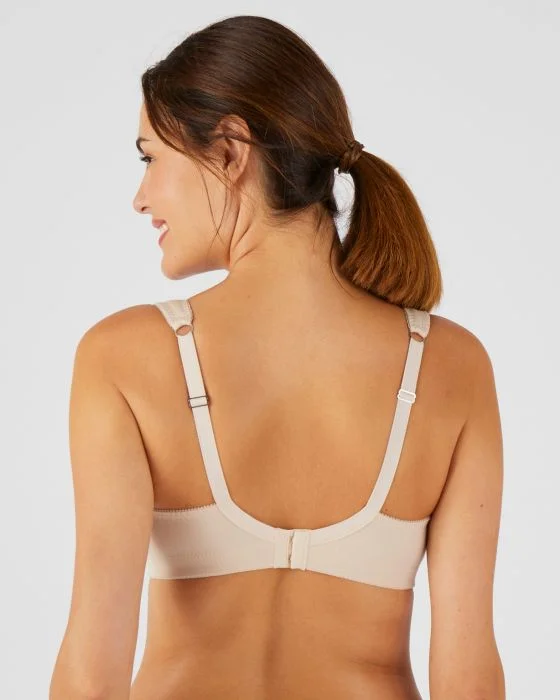 Soutien-gorge grand maintien, coton et dentelle