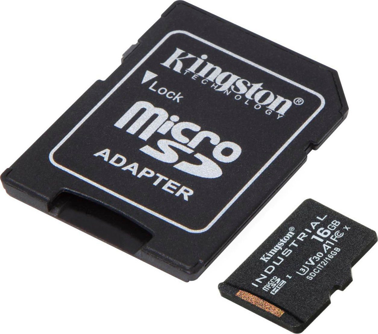 Kingston INDUSTRIAL microSD 16GB + SD Adapter Speicherkarte (16 GB, UHS-I Class 10, 100 MB/s Lesegeschwindigkeit)