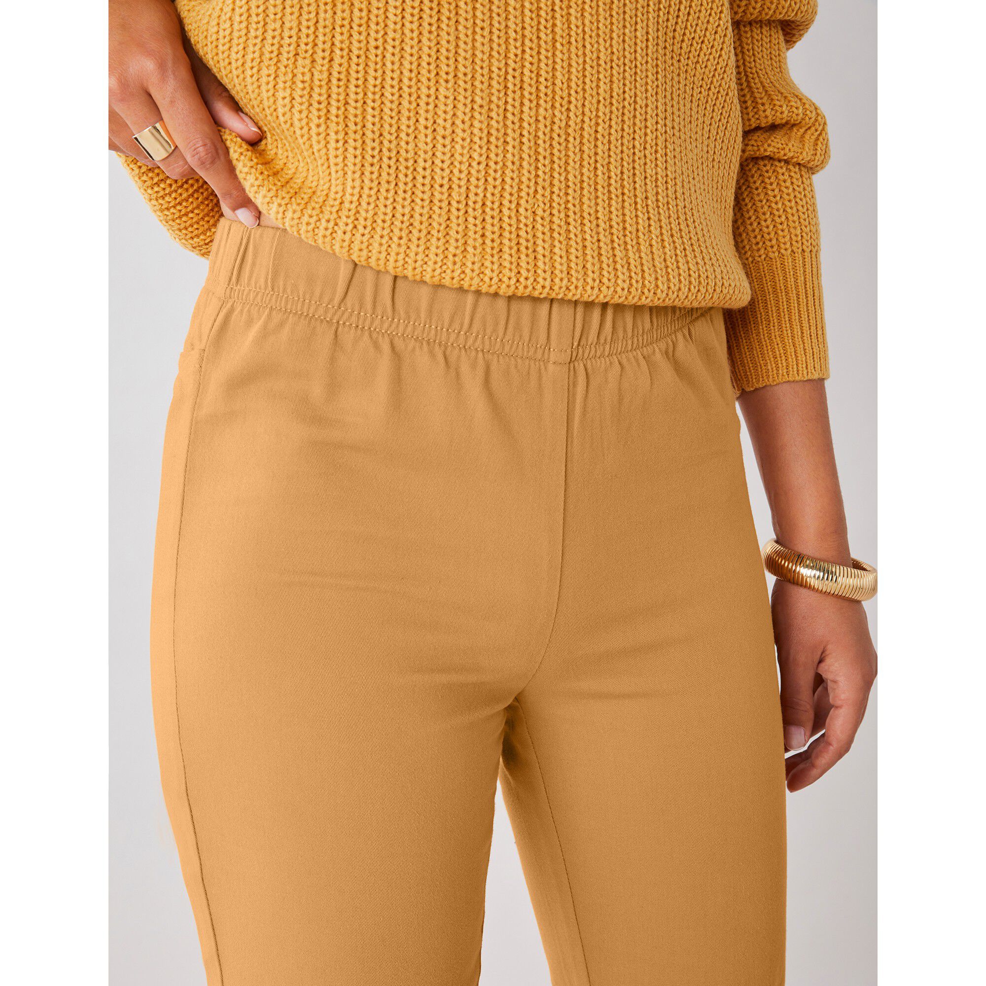 Pantalon sculptant effet ventre plat taille élastiquée