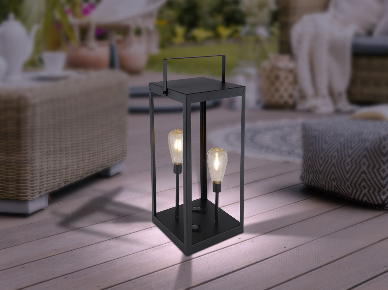 Globo Lighting - DORIS - Solarleuchte Metall schwarz, 2x LED
