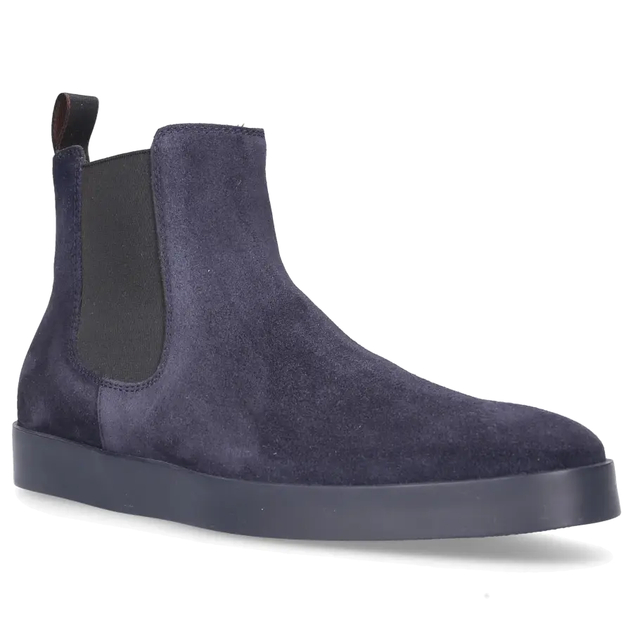 Santoni - Chelsea Boots 17833 Veloursleder - blau
