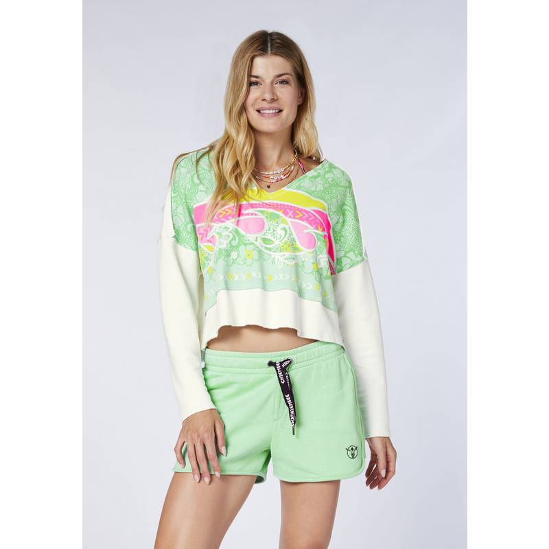 Chiemsee kurzer Loose-Fit Sweater Sweatshirt Damen