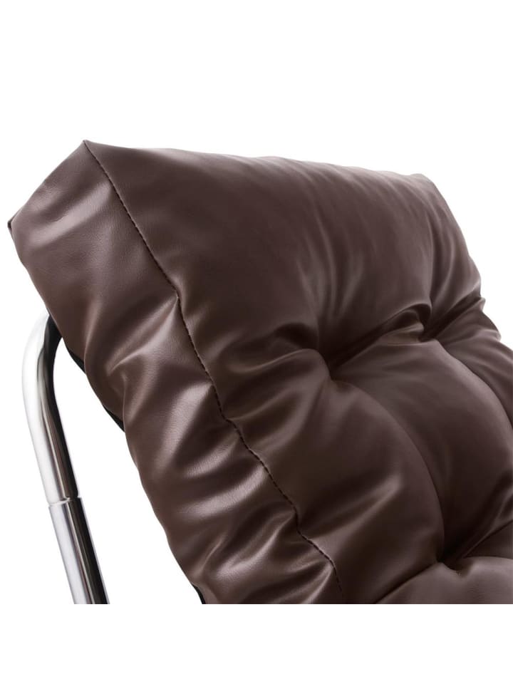 KADIMA DESIGN Vintage Clubsessel, Retro Lounge, Modular, Business, Chromkufen in Braun günstig kaufen onesize