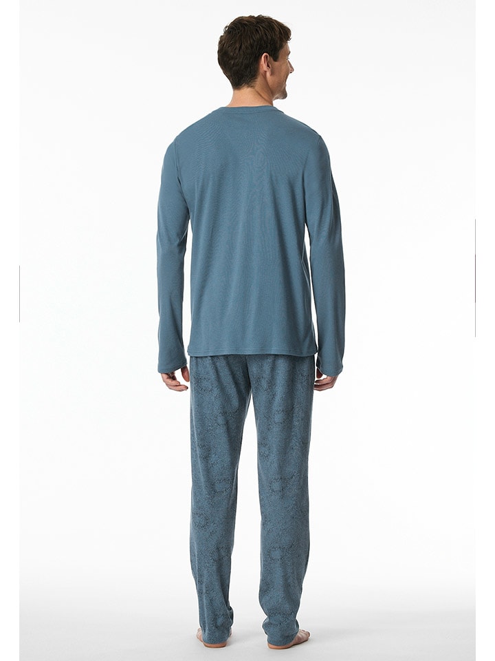 Schiesser Pyjama in Blaugrau günstig kaufen