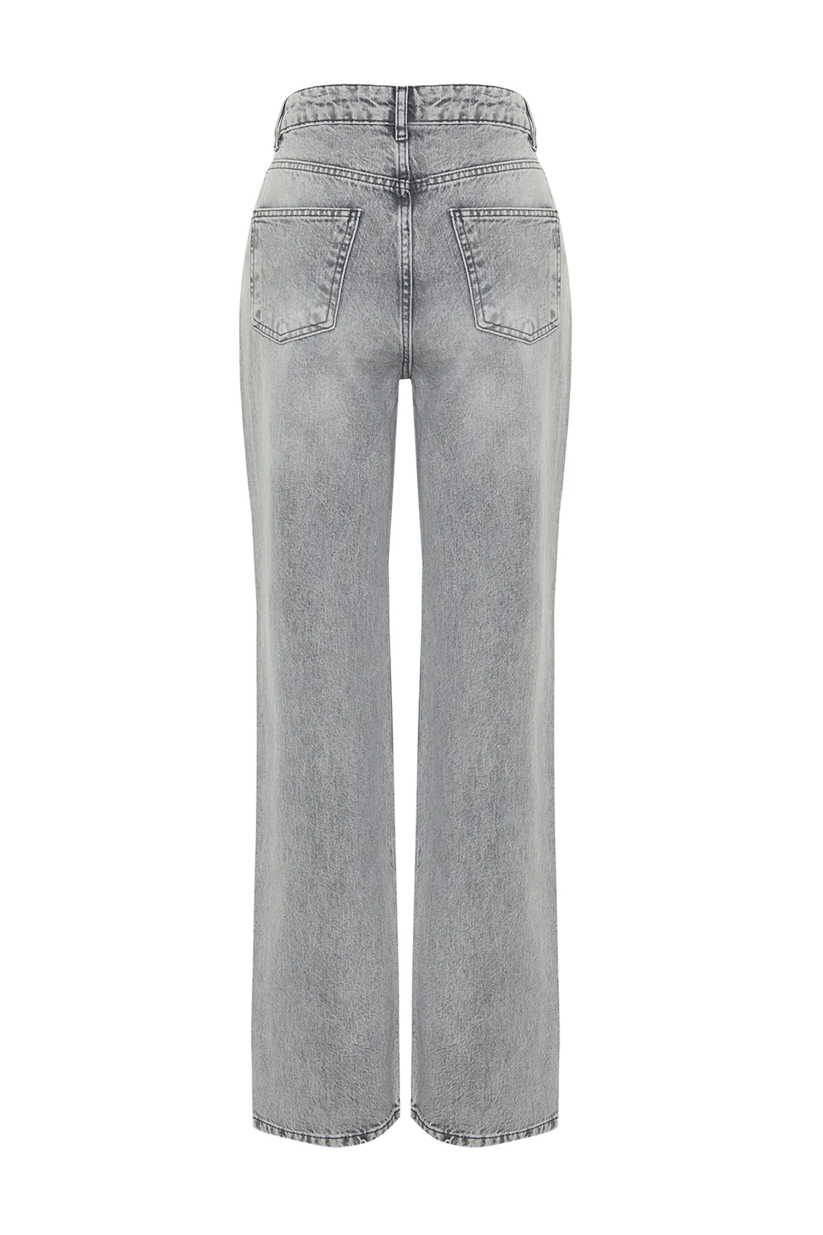 Trendyol Collection  Graue Jeans mit niedriger Taille und weitem Bein TWOSS24JE00033