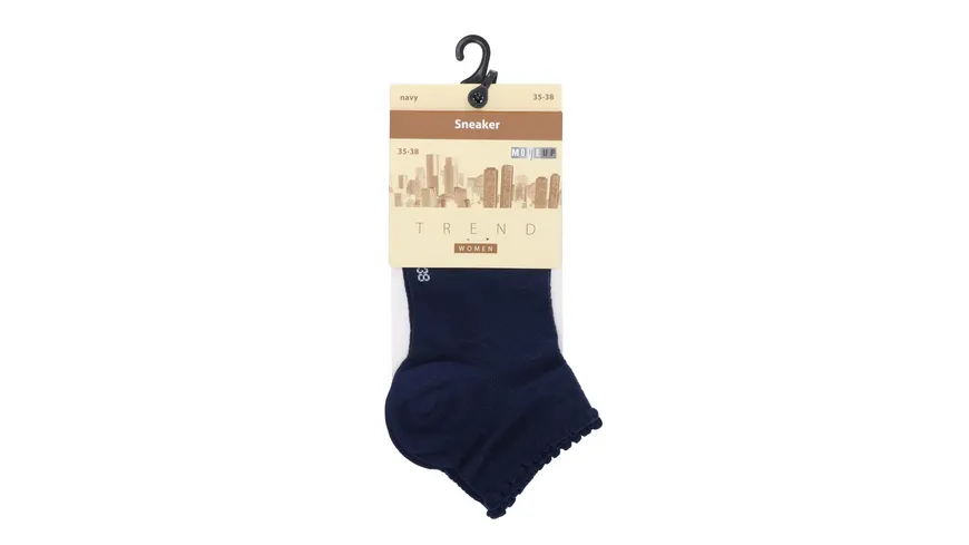 MOVE UP Damen Sneaker Socken mit Ajourdesign navy