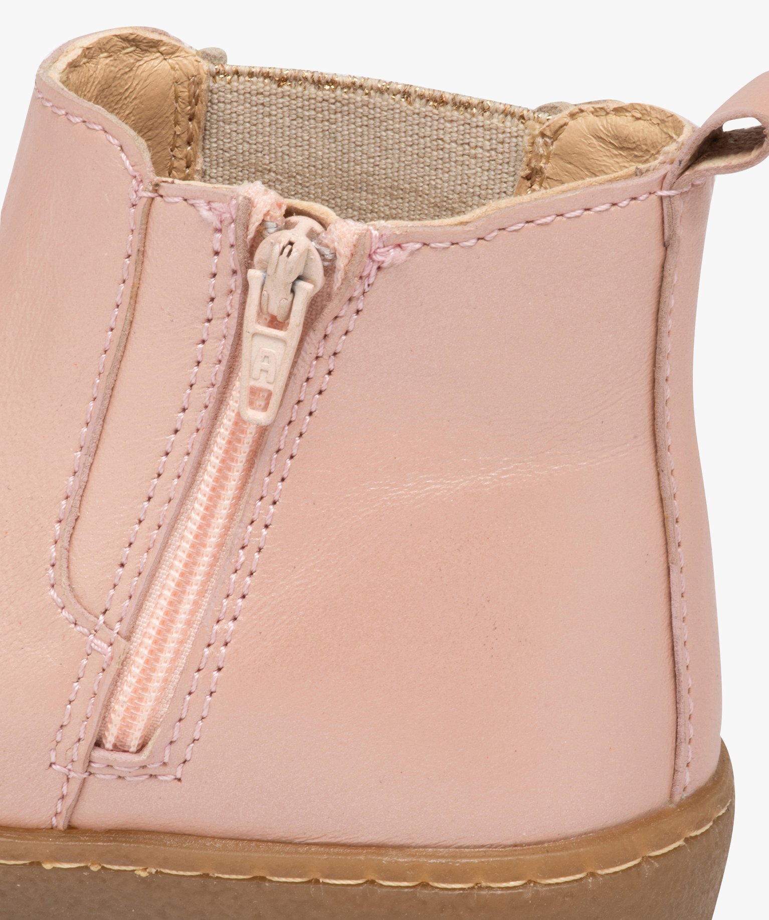 Boots fille en cuir uni style Chelsea - NA! rose | GEMO