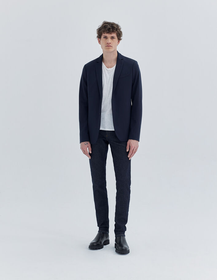 Veste marine Interlock Homme