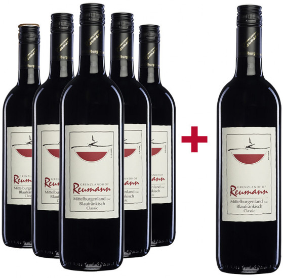 5+1 Paket Blaufränkisch classic Mittelburgenland DAC trocken - Grenzlandhof Weingut Familie Reumann