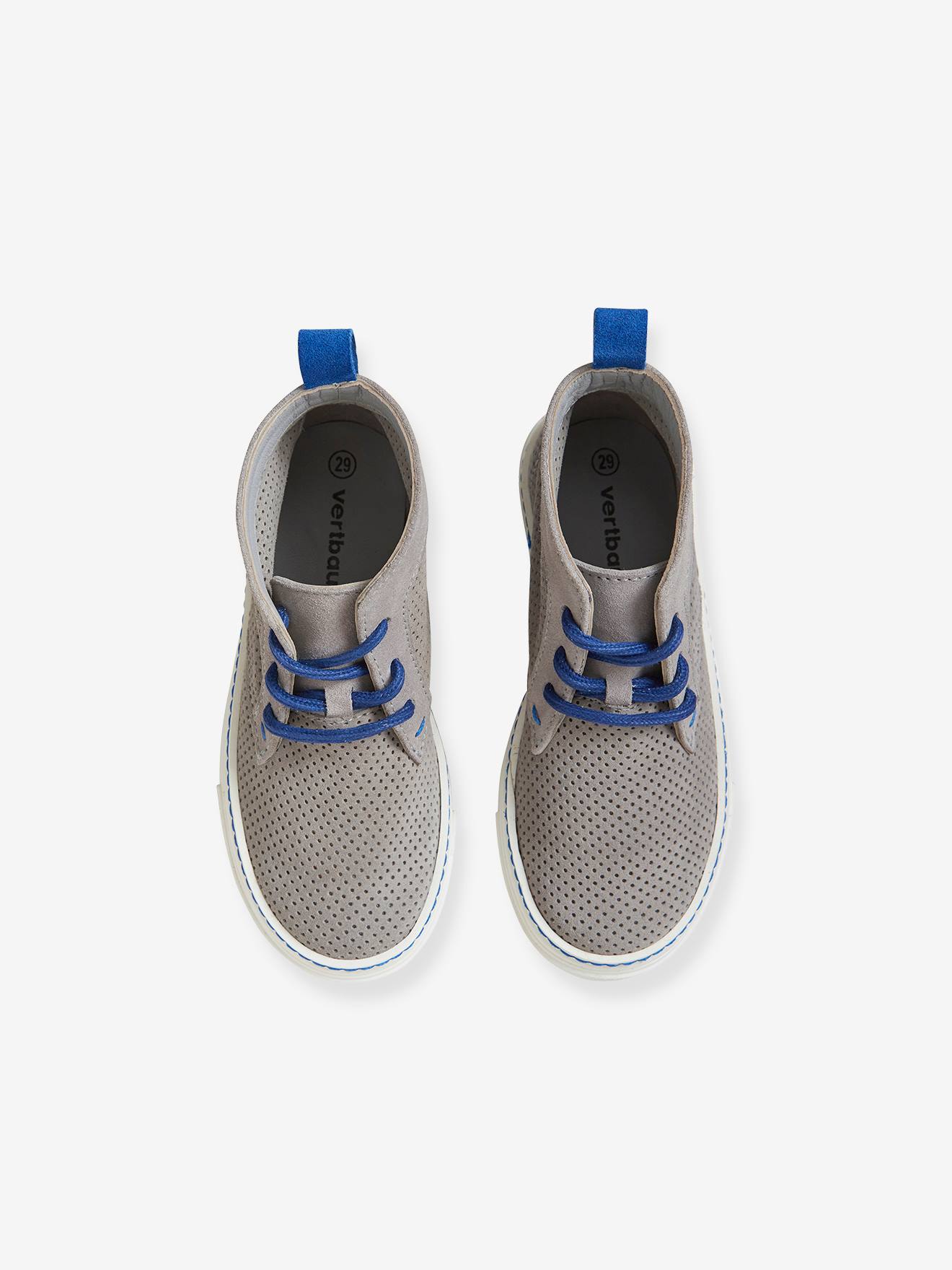 Bottines chukka garçon en cuir gris