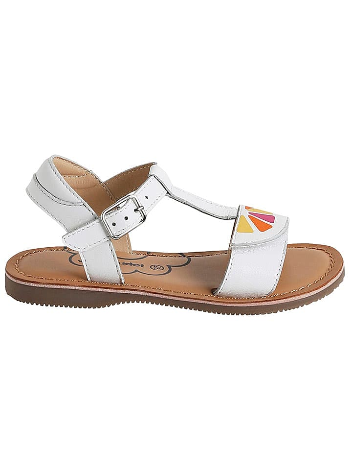 vertbaudet Leder-Sandalen in Weiß günstig kaufen 24