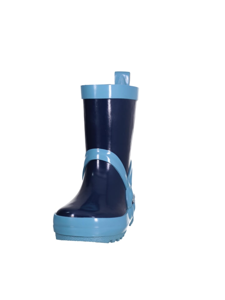 Playshoes Gummistiefel uni in Marine/Hellblau günstig kaufen