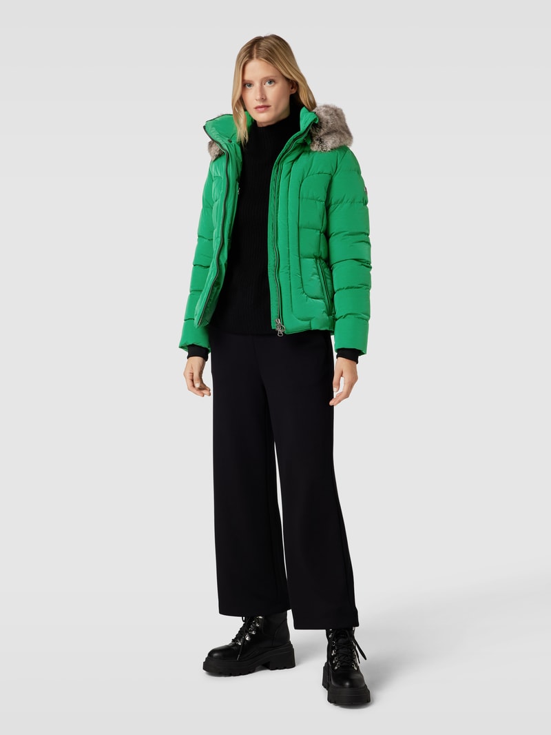 Funktionsjacke mit Kunstfell Modell 'ASTORIA' in apfelgrün meliert