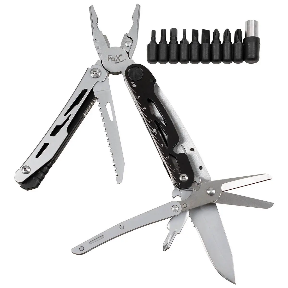 Multitool 7teilig mit Schere und Bitset
