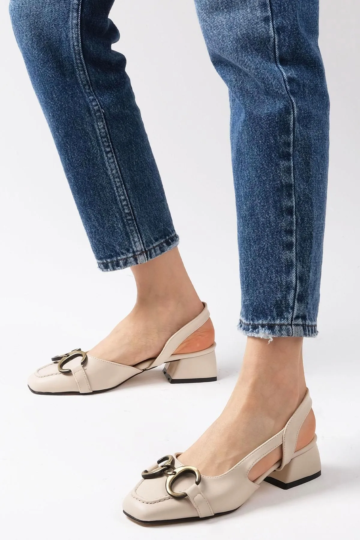 Mio Gusto  High Heels - Beige - Blockabsatz