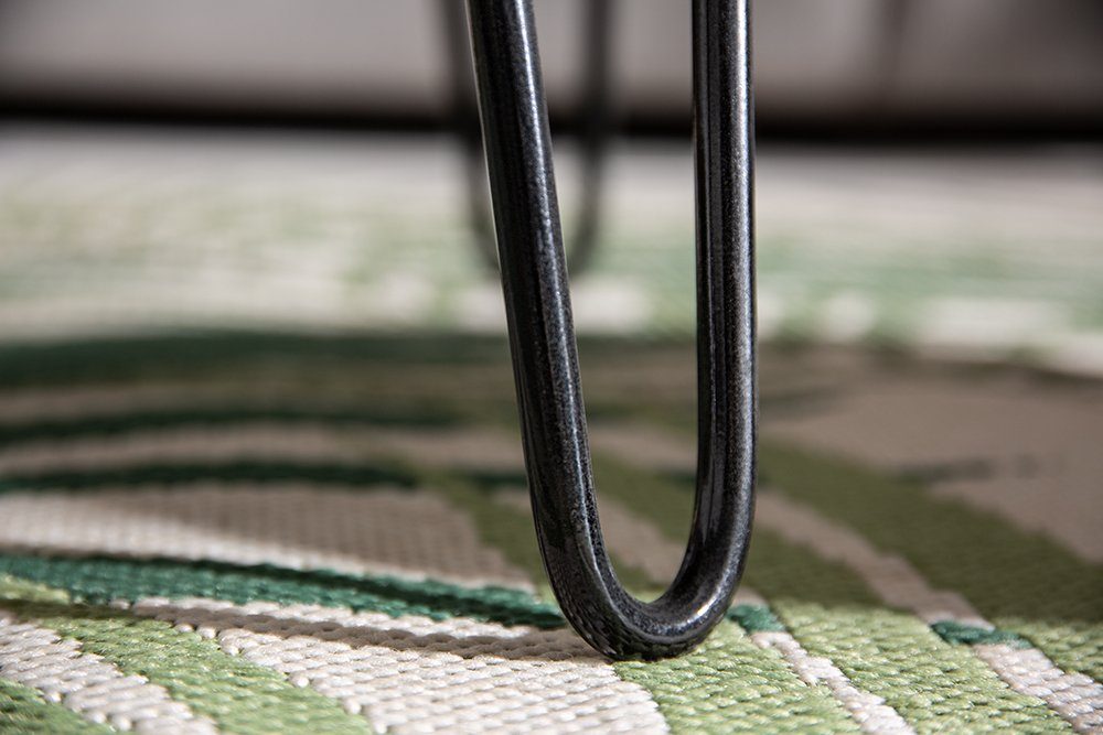riess-ambiente Couchtisch MOSAIK Ø70cm natur / schwarz (Einzelartikel, 1-St), Wohnzimmer · Massivholz · rund · handmade · Hairpin Legs aus Metall
