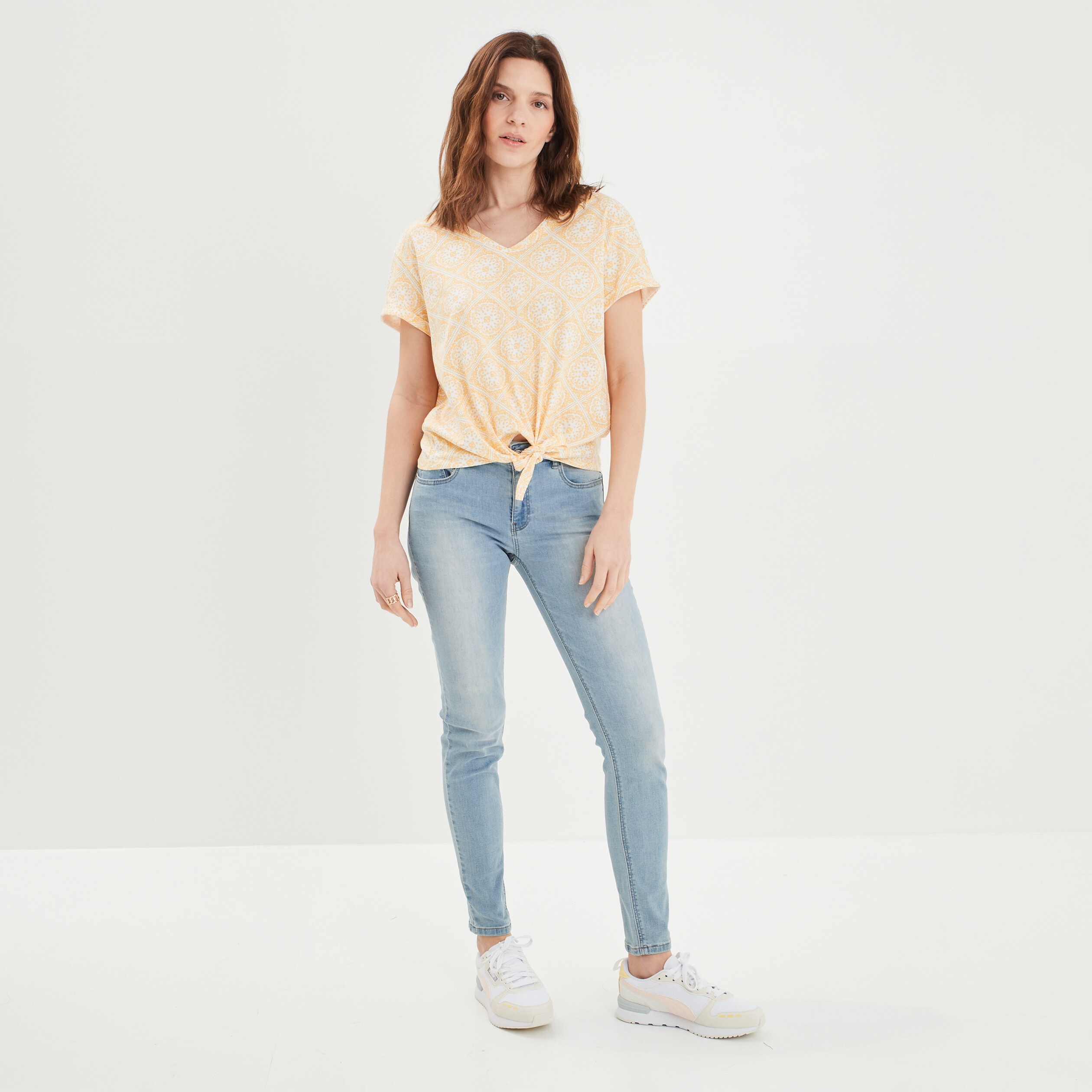 Jeans skinny taille basse denim double stone femme | La Halle