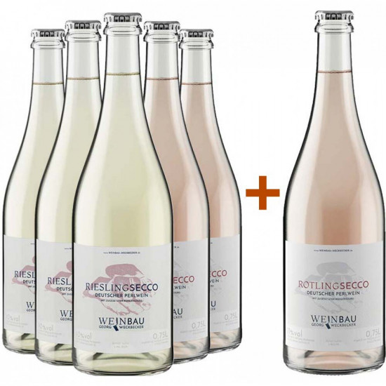5+1 Paket Secco Riesling & Rotling - Weinbau Weckbecker