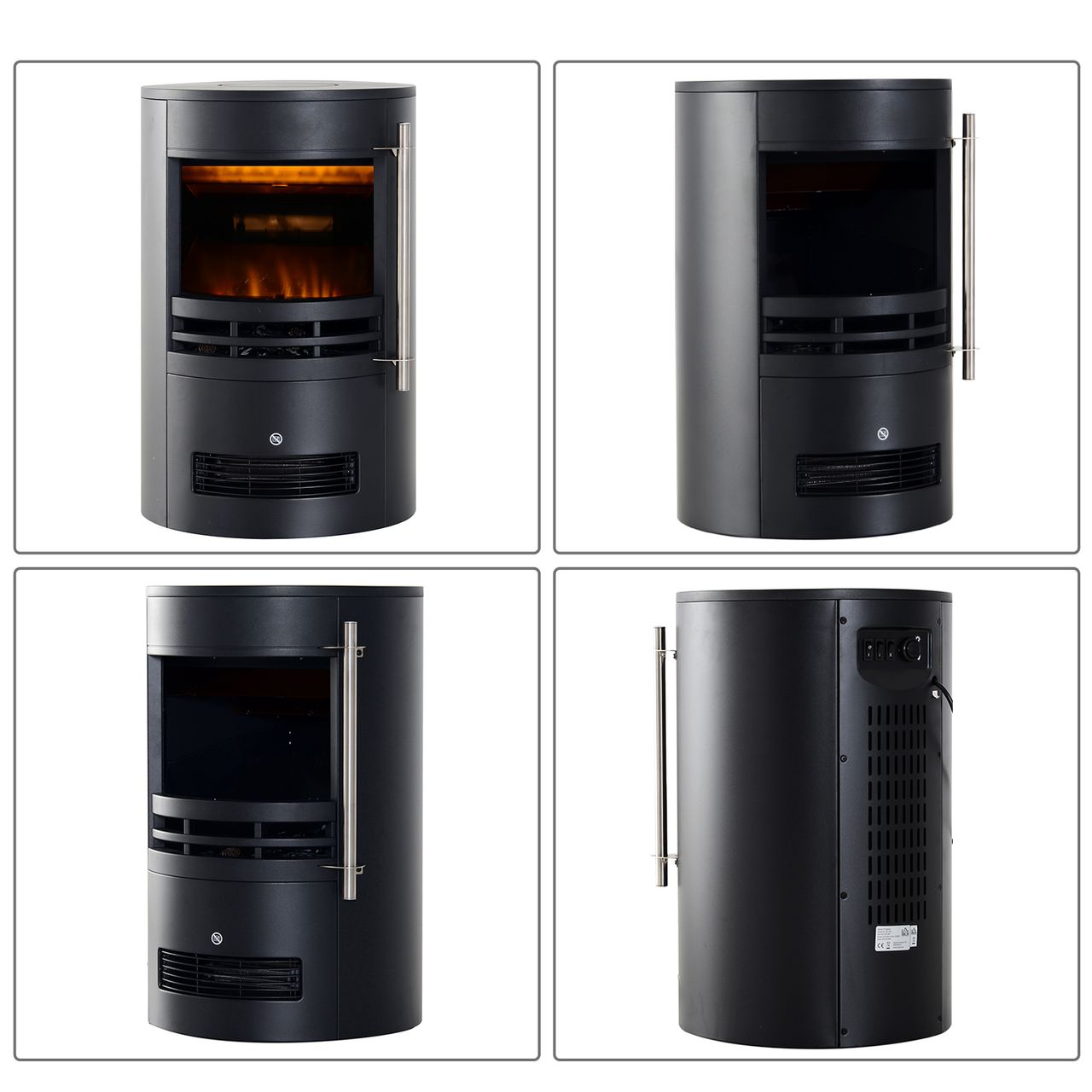 HOMCOM LED Elektrokamin Wandkamin Standkamin Kaminofen mit Flammeneffekt