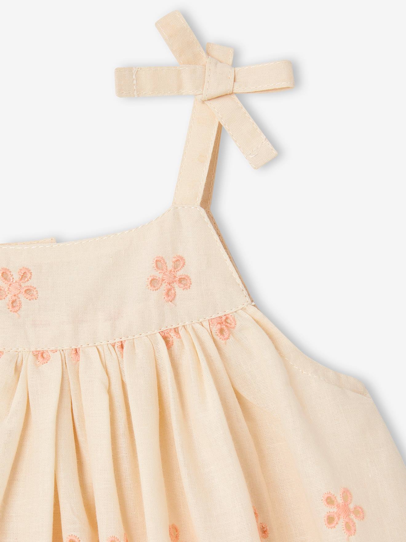 Vertbaudet Mädchen Baby-Set: Kleid & Haarband - wollweiß