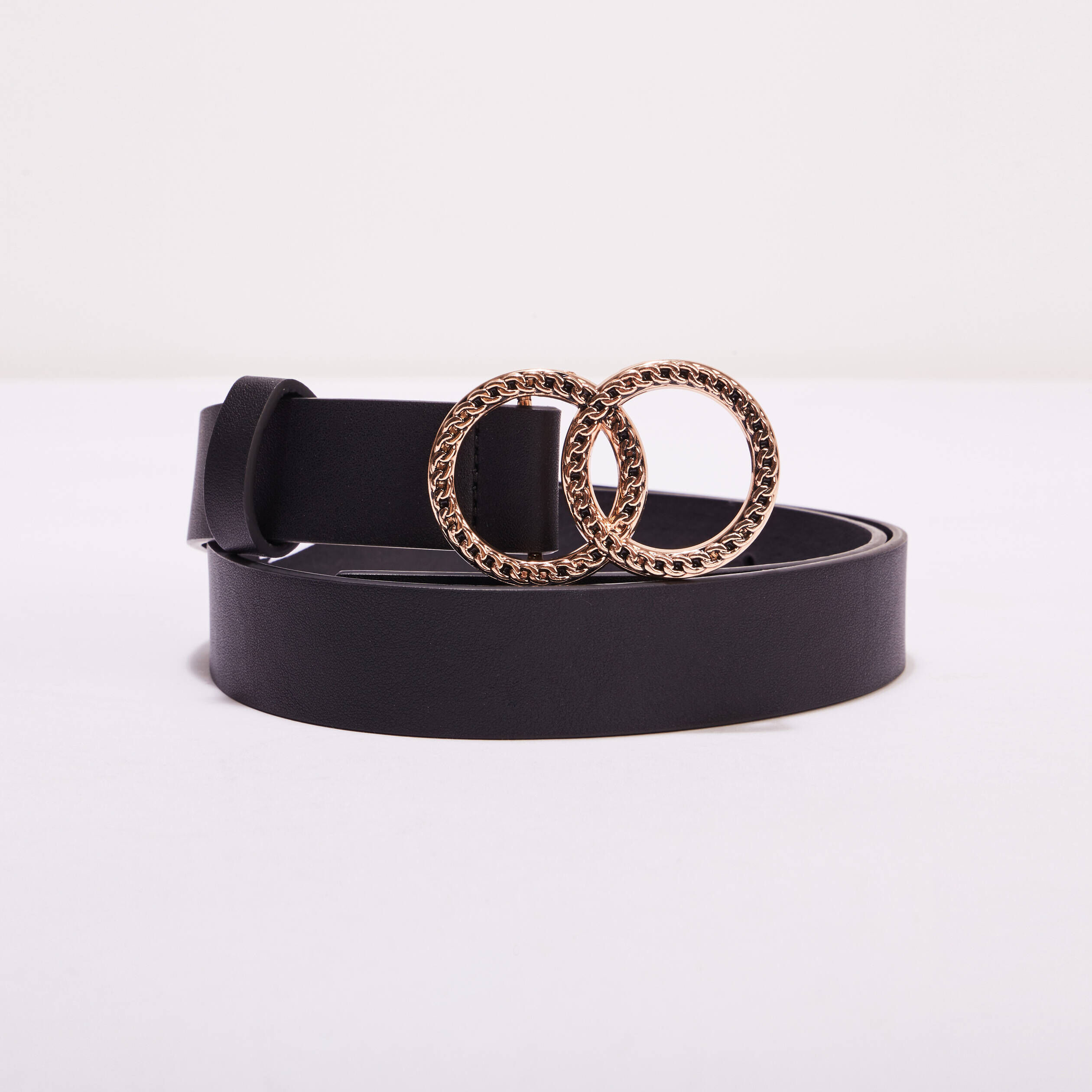 Ceinture double boucle noir femme | Cache Cache