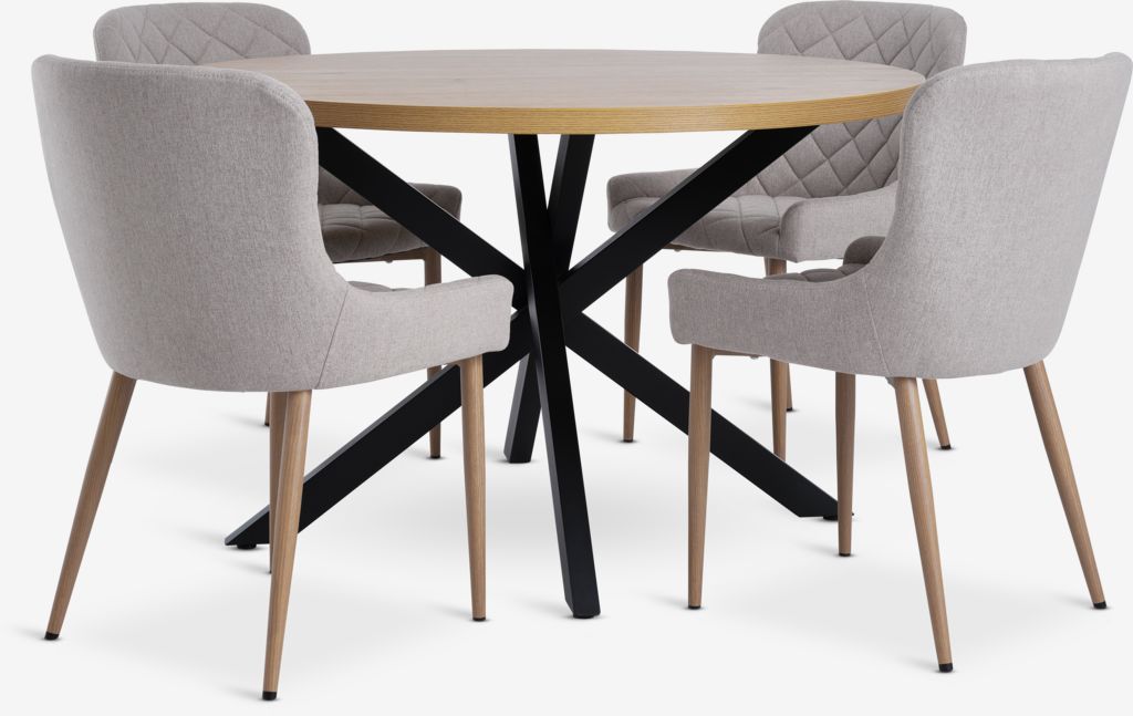 NORTOFT BELLINGE NORTOFT Ø120 oak table 4 BELLINGE chair sand/oak