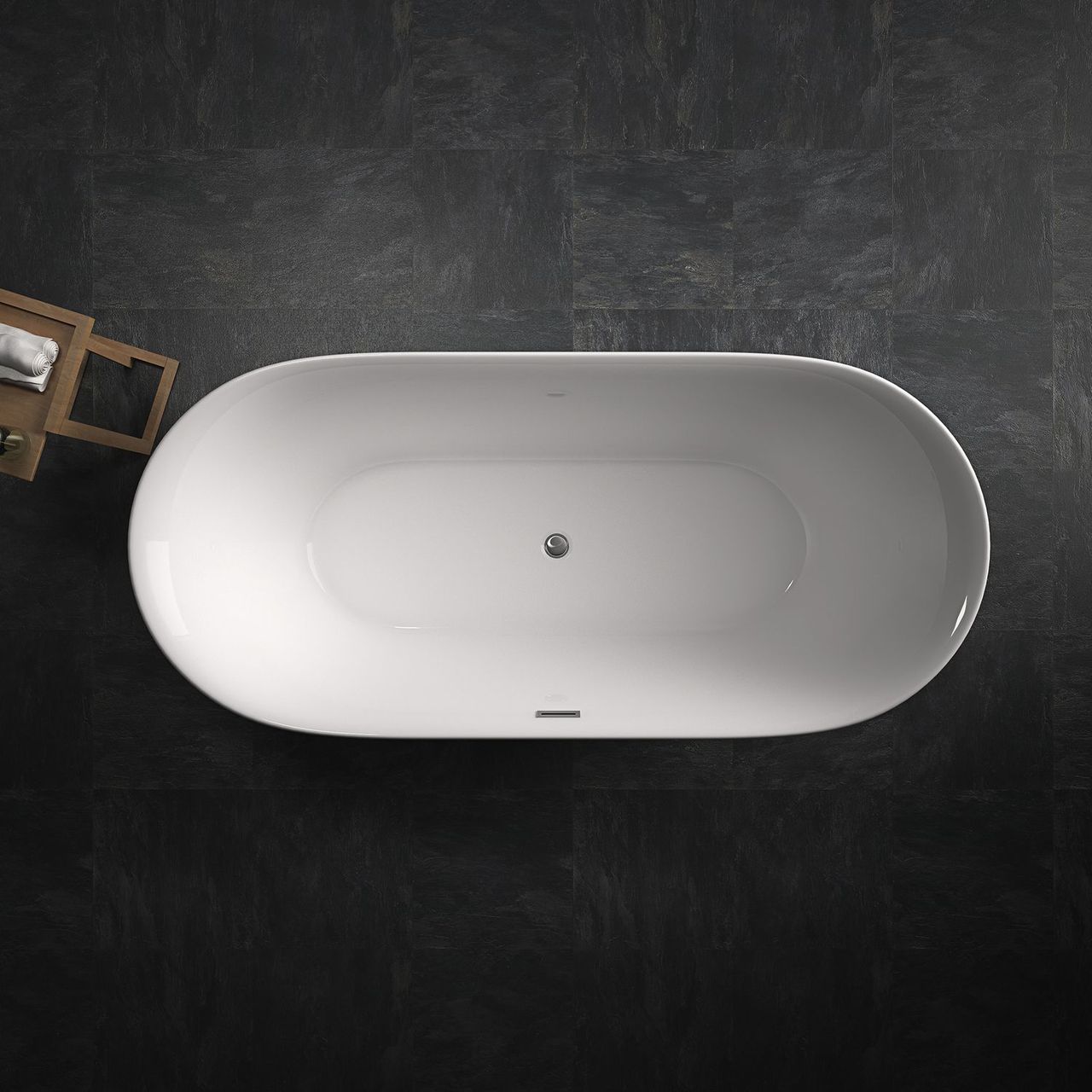 TroniTechnik Freistehende Badewanne Acrylbadewanne Standbadewanne Sifnos 170cm x 80cm x 58cm