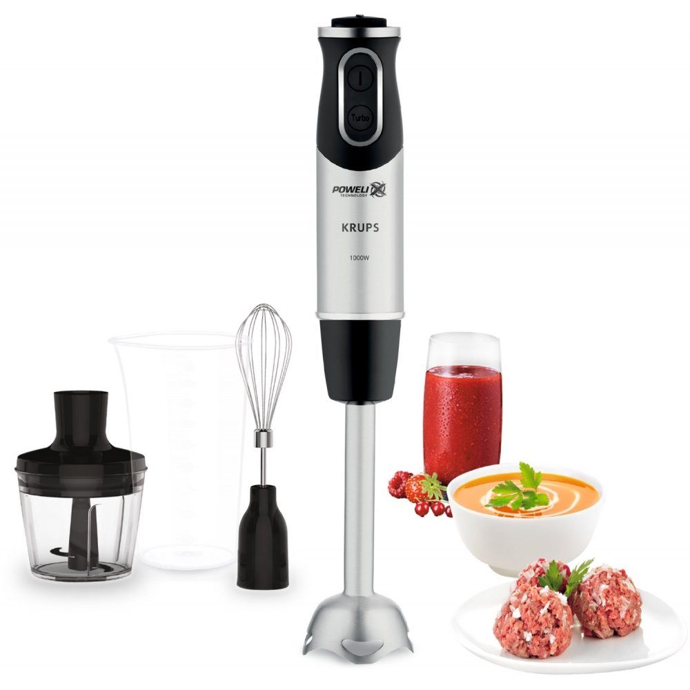 Krups Stabmixer HZ6568 Perfect Mix 8500 Stabmixer schwarz/silber, 1000 W