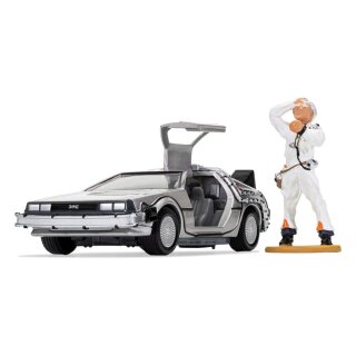 Zurück in die Zukunft Diecast Modell - DeLorean and Doc Brown Figure