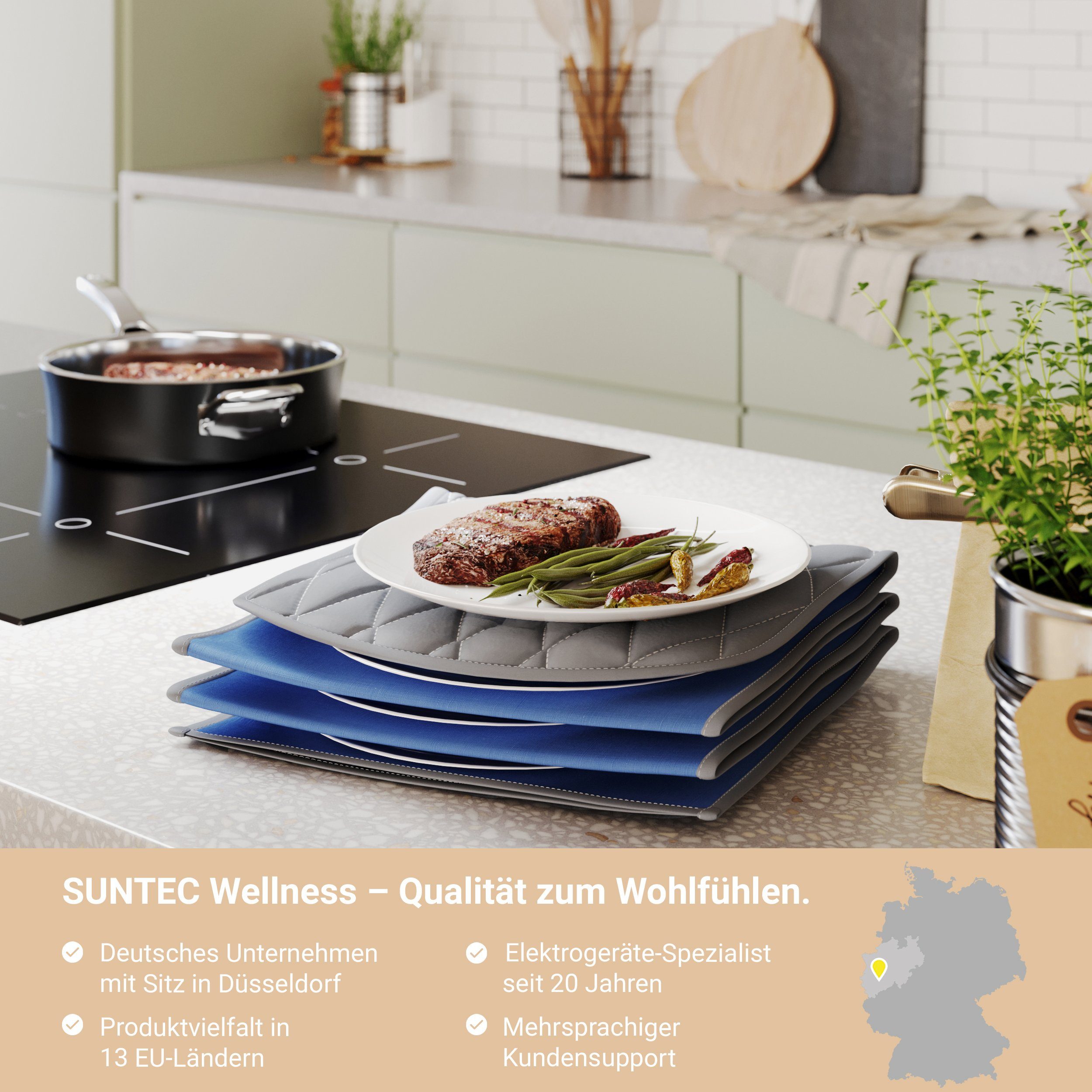 Suntec Wellness Tellerwärmer TLW-7024 masterclass, Geschirrwärmer für 10 Teller, 2 m Länge, bis zu 70°