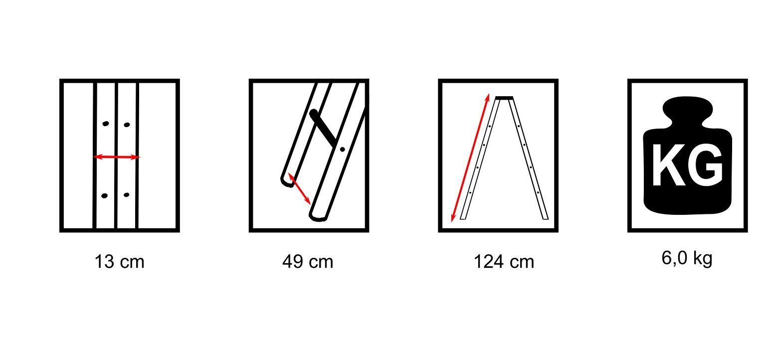VaGo-Tools Vielzweckleiter Holzleiter Leiter Trittleiter 2 x 4 Stufen (Stück)