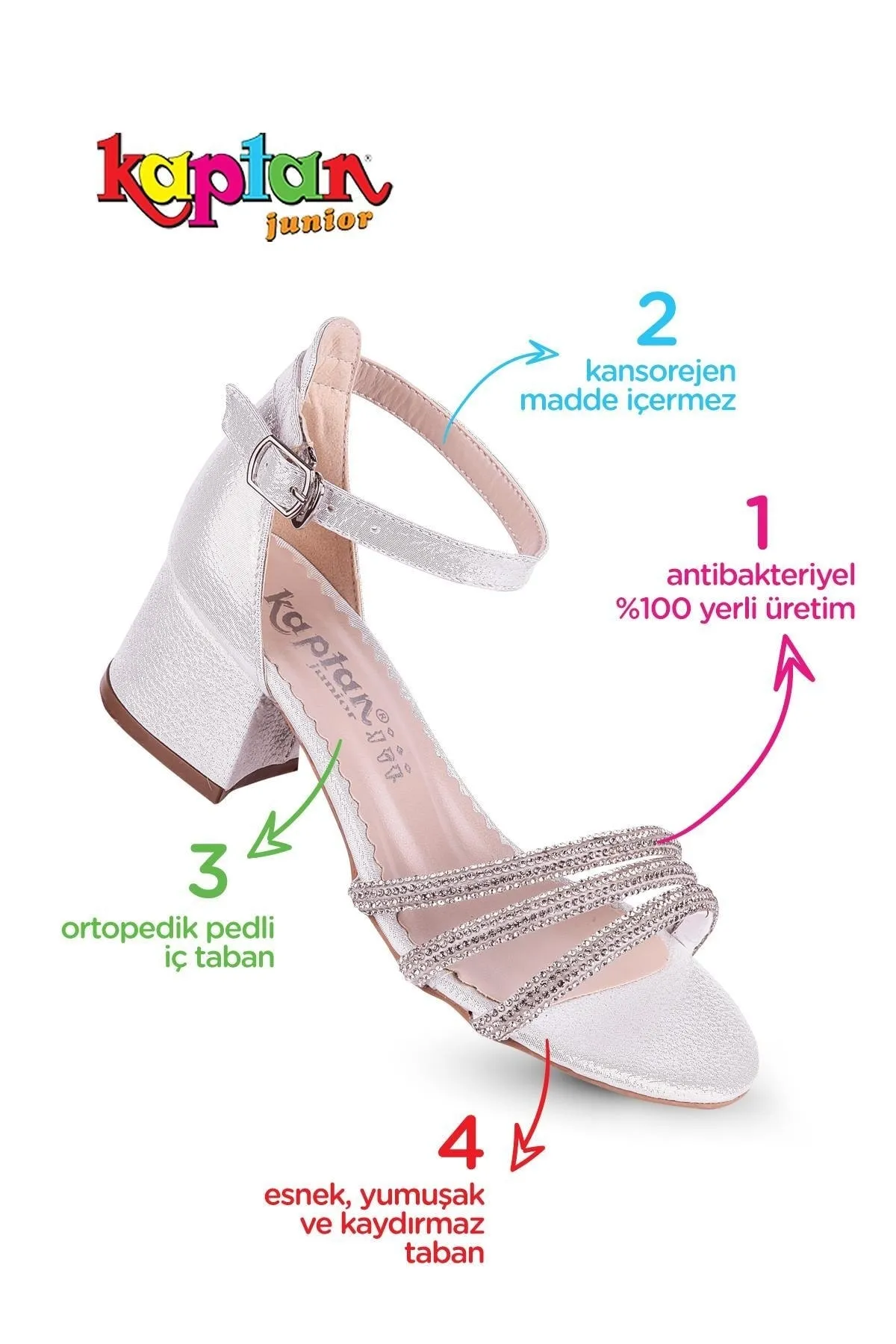 KAPTAN JUNIOR  Mädchen-Abendschuhe mit Absatz Pssk 403
