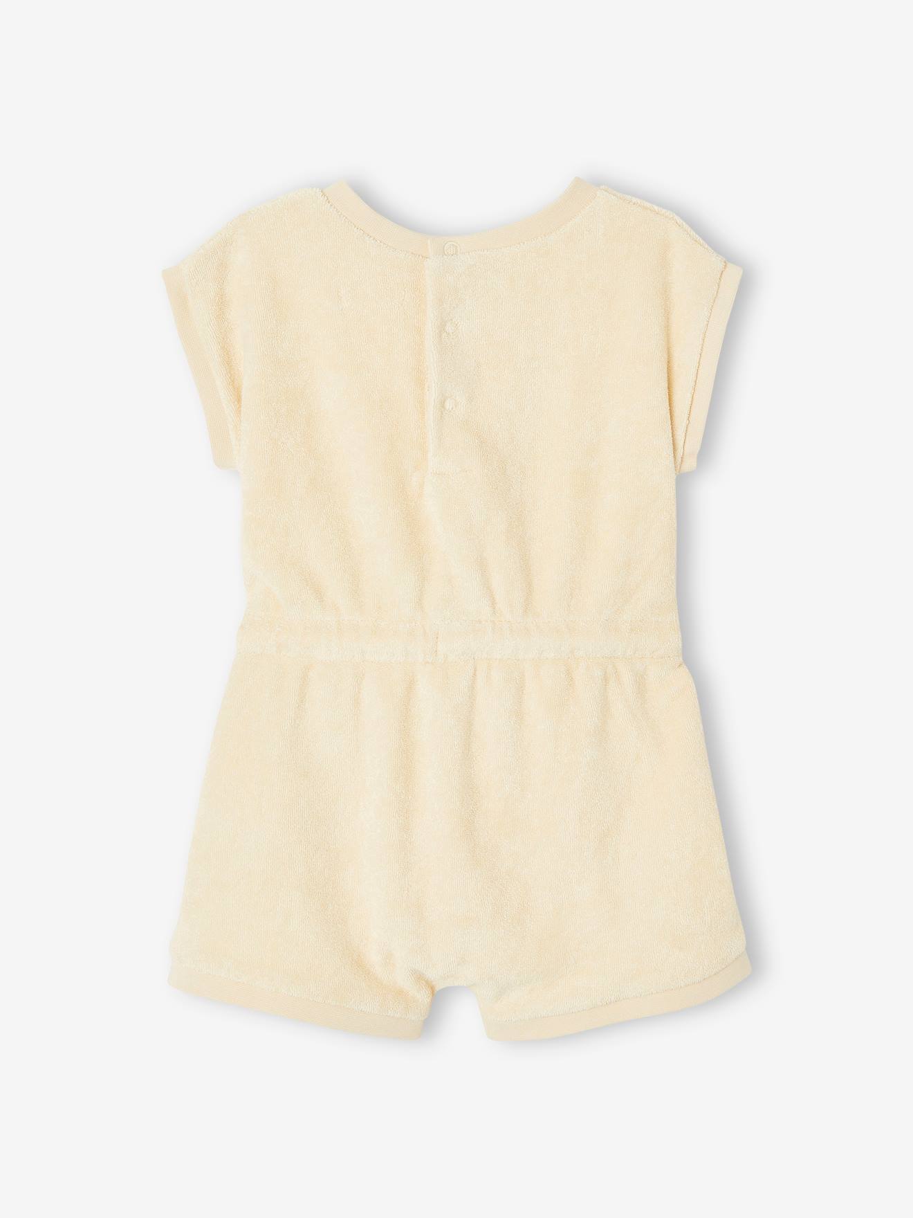 Vertbaudet Baby Sommer-Overall aus Frottee Oeko-Tex - wollweiß