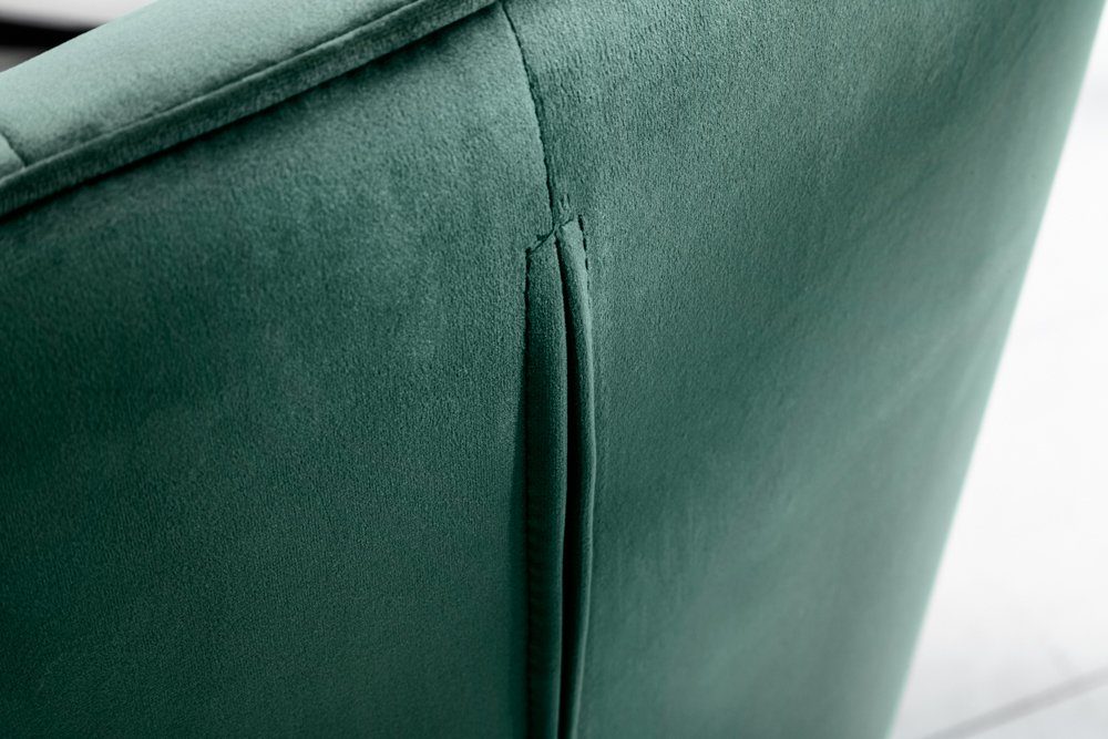 riess-ambiente Polsterstuhl LOFT grün / schwarz (Einzelartikel, 1 St), Esszimmer · Samt · mit Armlehne · Retro