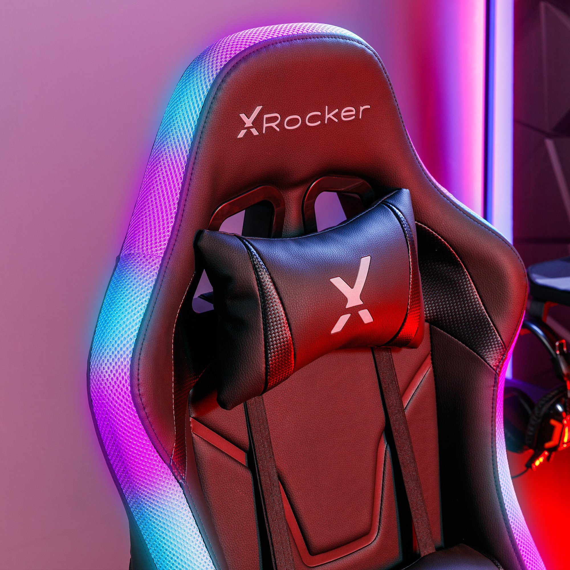 X Rocker Gaming-Stuhl Agility Compact RGB Bürostuhl für Kinder & Teenager mit Beleuchtung