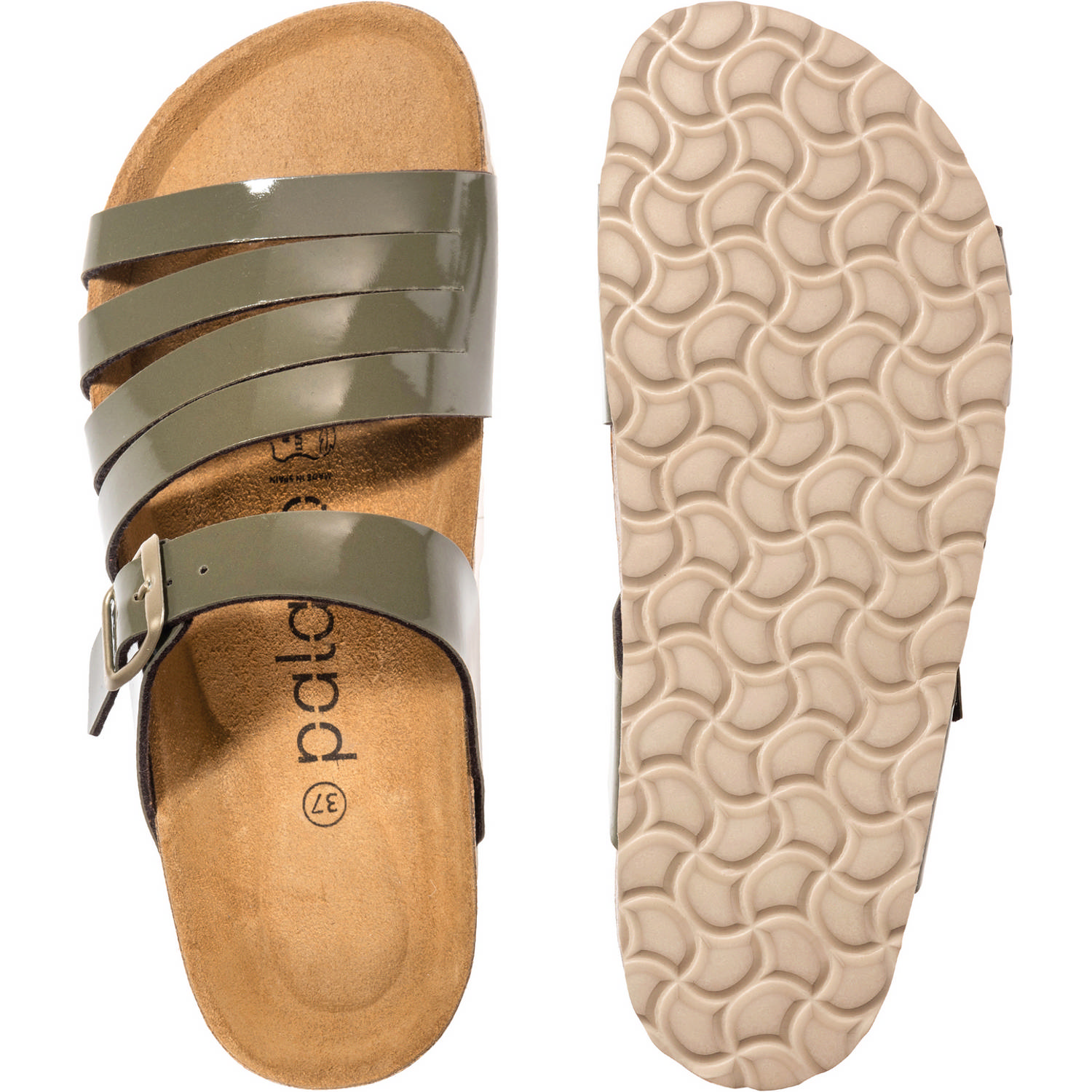Palado Roma, Pantoletten, Damen, Lack Khaki